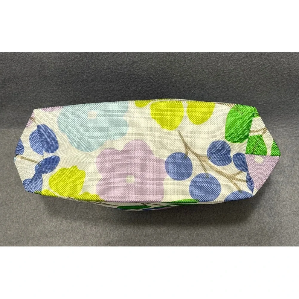 Clinique Floral Cosmetic Bag Canvas Zip Makeup Pouch botanical travel beauty